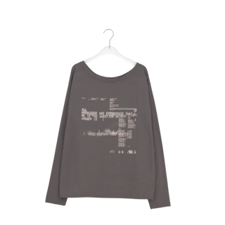 Gauss Loose Fit Printed Off-Shoulder Long Sleeve Tee