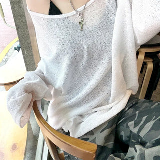 Unisex Seed Daily See-through Linen Loose Knit (2 colors)