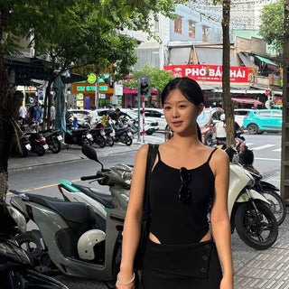 Ribbed Knit Strap Round Neck Cutout Back Slit Tight Fit Sleeveless Long Bodysuit Jumpsuit
