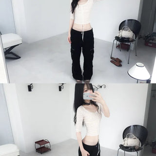 lace half slim top