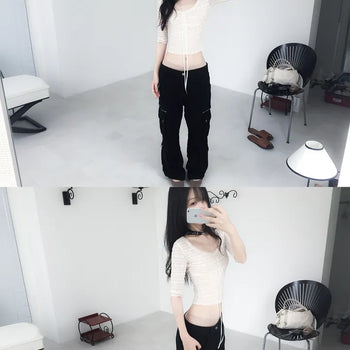 lace half slim top