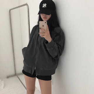 Rat Vintage High-Neck Loose-Fit Jacket