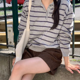 Striped Collared Knit