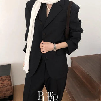 Veron Classic Jacket, Three-Button Wool Single Jacket, Spring/Autumn Daily Work Look, Office Look