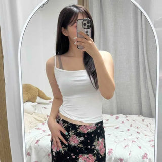 Modal Square Neck Slim Fit Semi-Crop Inner Layering Sleeveless