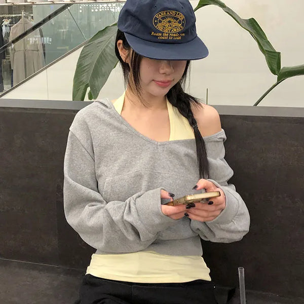 Choice Color Sleeveless Sweatshirt Hoodie Set