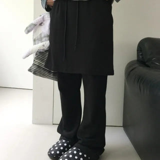 Slim-fit skirt pants