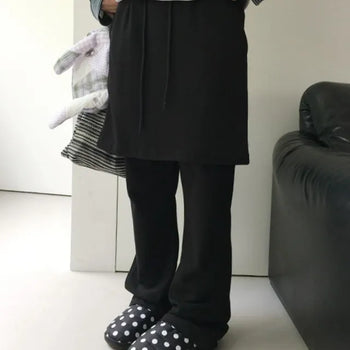 Slim-fit skirt pants
