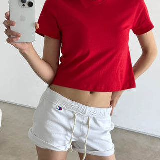 Basic short-sleeve crop top