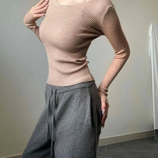 Ribbed U-Neck Slim Fit Inner Knit