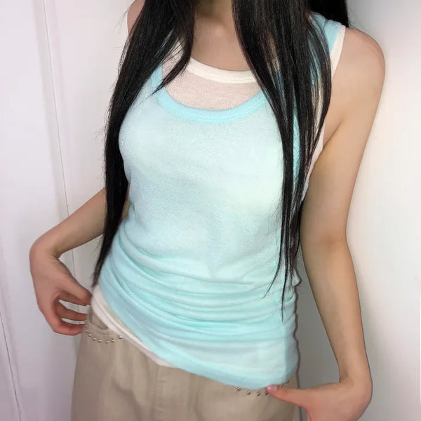 Tendo Shirred Double Sleeveless Top
