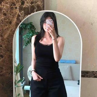 Lace V-Neck Stretchy Layered Sleeveless Top