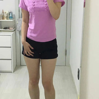 Low-Rise Wide Roll-Up Belted Pocket Cotton 3/4 Length Shorts