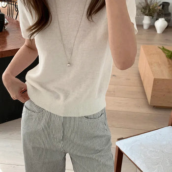 Dice short-sleeve knit