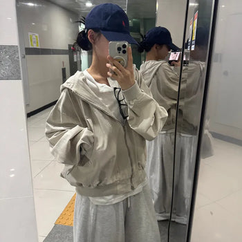 [26FW/Oversized] TIG Washed Two-Way Zip-Up Hoodie