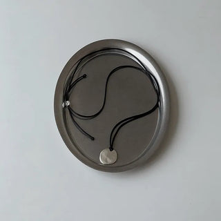 Full Moon Pendant Long Drop Brass Necklace