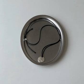 Full Moon Pendant Long Drop Brass Necklace