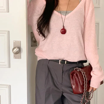 Erden Mohair V-neck Knit