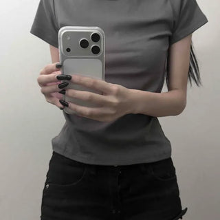 Cotton Round Neck Slim Fit Short Sleeve T-shirt