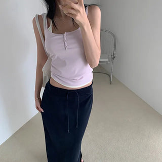 Jeanne halter layered sleeveless top