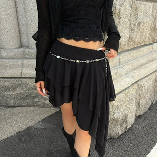 Ank Layered Asymmetrical Skirt