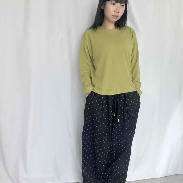 Dot Elastic Waist Loose Fit Balloon Long Pants