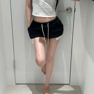 Side-Contrast Straight Elastic Waist Stretch Pocket Sweatpants