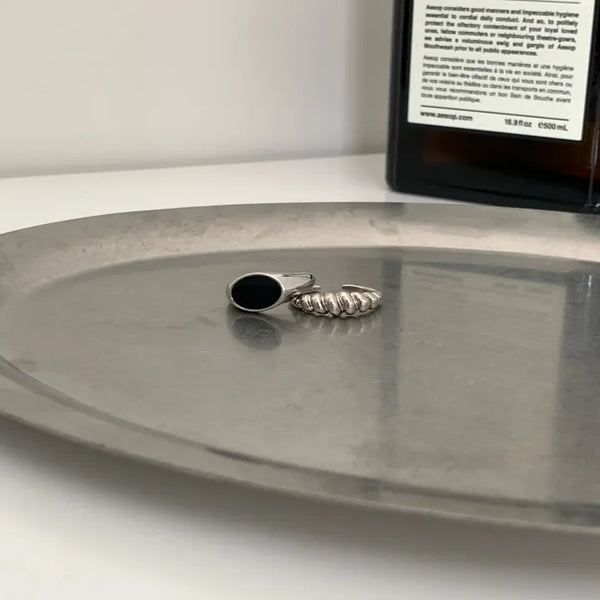 Rudin Onyx Bold Twist Open Ring