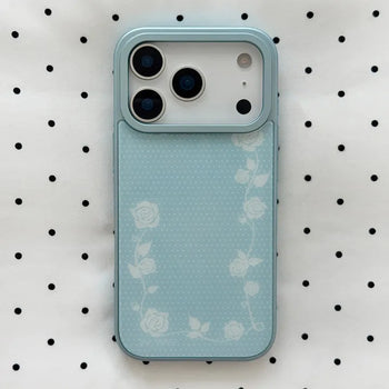 Rose Dot Color Frame Case Rose Pink Blue