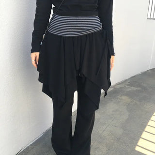 Knob Banding String Layered Wrap Skirt
