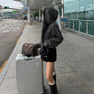 Washed Crop Hoodie
