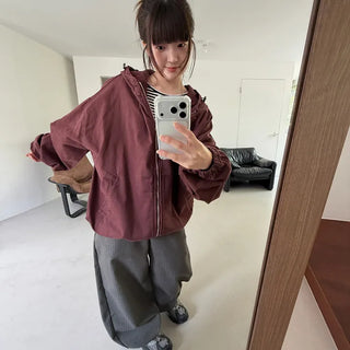 Tabe Washed Zip-up Hoodie