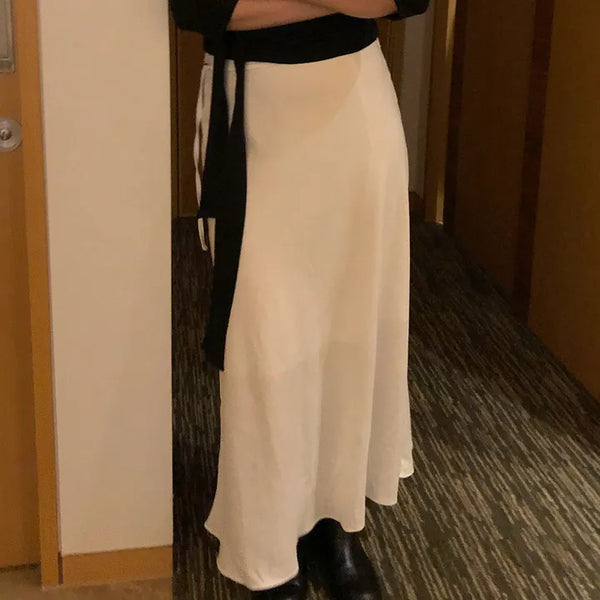 Ething Women's Belted A-Line Long Skirt for Wedding Guests and Dates