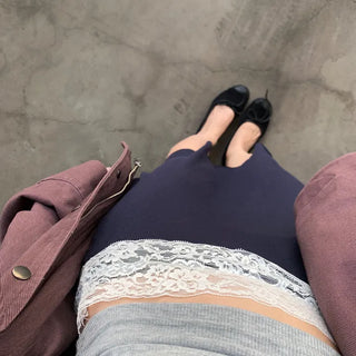 Bowl Lace Autumn Midi Skirt-3col