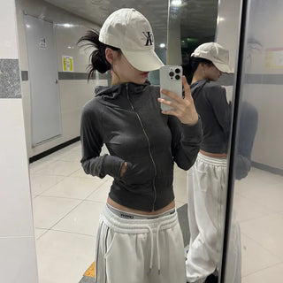 [From now on/Slim Fit!] Rosa High-Neck Zip-Up Hoodie