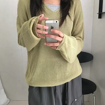 Nello V-neck Linen Knit