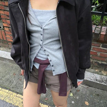 Deep V Stretchy Cardigan