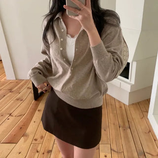 Verdi Wool Collared Loose Fit Knit