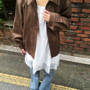 *Domestic/High Quality* Ray Suede Blouson