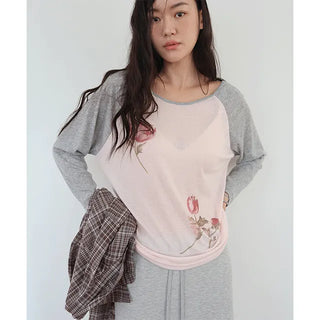 floral raglan tee