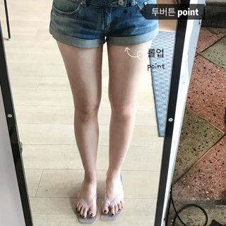 Low-Rise Washed Denim Rolled-Up Double-Button Pocket Wide Shorts
