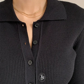 Costin Ribbed Collar Cardigan