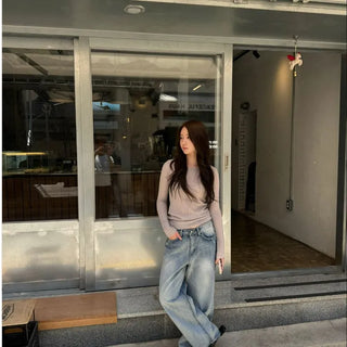 Milk Wash Wide Denim Pants