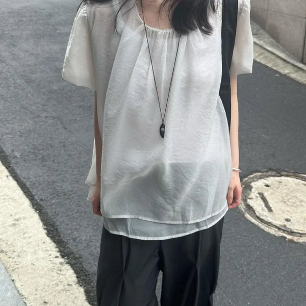 Ness Organza Blouse (2 colors)