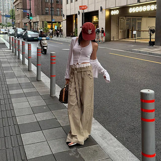 Sagging belt cotton pants