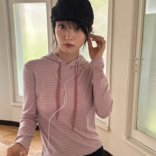 Lola Stripe Slim Hooded Warmer T-shirt