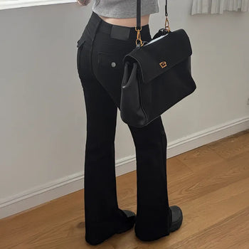 J. Spandex Slim Bootcut Black Denim Pants