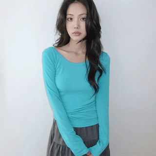 Brian Slim Fit Round Neck Long Sleeve T-shirt