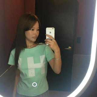 Round Neck Slim Fit Logo Lettering Crop Short Sleeve T-shirt