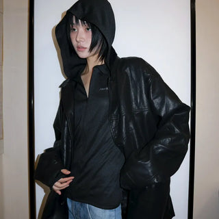 Masaki Leather Half Coat